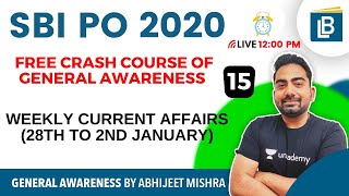 12:00 PM - SBI PO 2020 | Weekly Current Affairs (28th to 2nd January) by Abhijeet Mishra