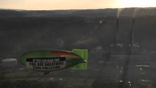 Greenpeace Airship over GenOn PowerPlant