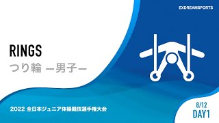 【DAY1・8月12日】男子つり輪 2022 全日本ジュニア体操競技選手権大会（東西決勝大会）