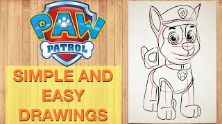Paw patrol, Easy drawing for kids