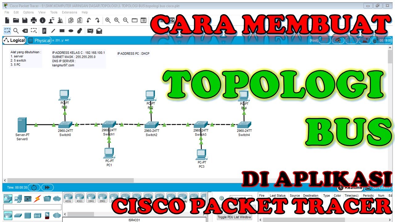 Cara Membuat Topologi Jaringan Bus Cisco Packet Tracer Bilarasa Cara Membuat Topologi Jaringan Bus Cisco Packet Tracer Bilarasa