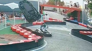 Vuela por los aires en un circuito de karts de Rivas y no le pasa nada de milagro