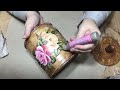 diy lata luxo decorada com decoupage 2d pintura efeito madeira tampa criativa com relevo