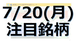 【7月20日(月)の注目銘柄】本日の株式相場振り返りと明日の注目銘柄を解説