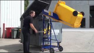 Hand Hydraulic Wheelie Bin Tipper Operation