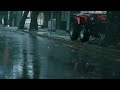 daybreak rain sound on the street at dawn walking in the endlessly pouring rain. dawn rain asmr