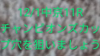 2024/12/1中京11Rチャンピオンズカップ予想買い目穴狙いのわたし