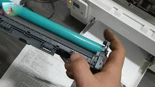 How to repair cartridge HP19a of the printer HP LaserJet Pro MFP M130a, M132. Replace cartridge part