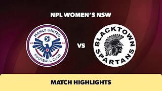 NPL Women's NSW Round 5 Highlights – Manly United v Blacktown Spartans