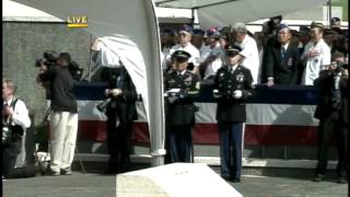 3-gun volley salute, taps, F-22 Raptor flyover
