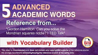 5 Advanced Academic Words Ref from "Can you solve the Mondrian squares riddle? | TED Talk"