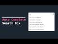 Autocomplete Search Box in HTML CSS and JavaScript