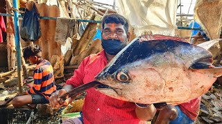 BIG HEAD/பெரிய தலை வெட்டு காசிமேடு FISH MARKET #youtube #fishcutting