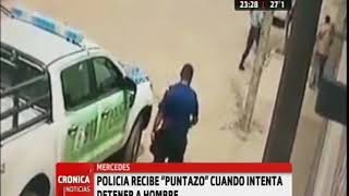 Policía recibió un puntazo cuando intentó detener a un hombre