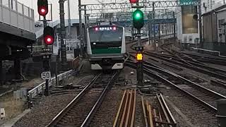 埼京線E233系7000番台ハエ103編成各停海老名行\u0026相鉄8000系8712編成各停湘南台行　二俣川駅発車