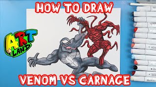 How to Draw VENOM VS CARNAGE!!!