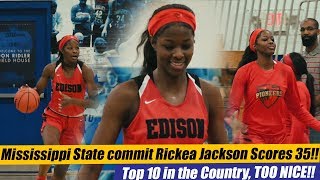 Mississippi State commit Rickea Jackson Catches Fire for 35 Points!! Top 10 in the Country!!