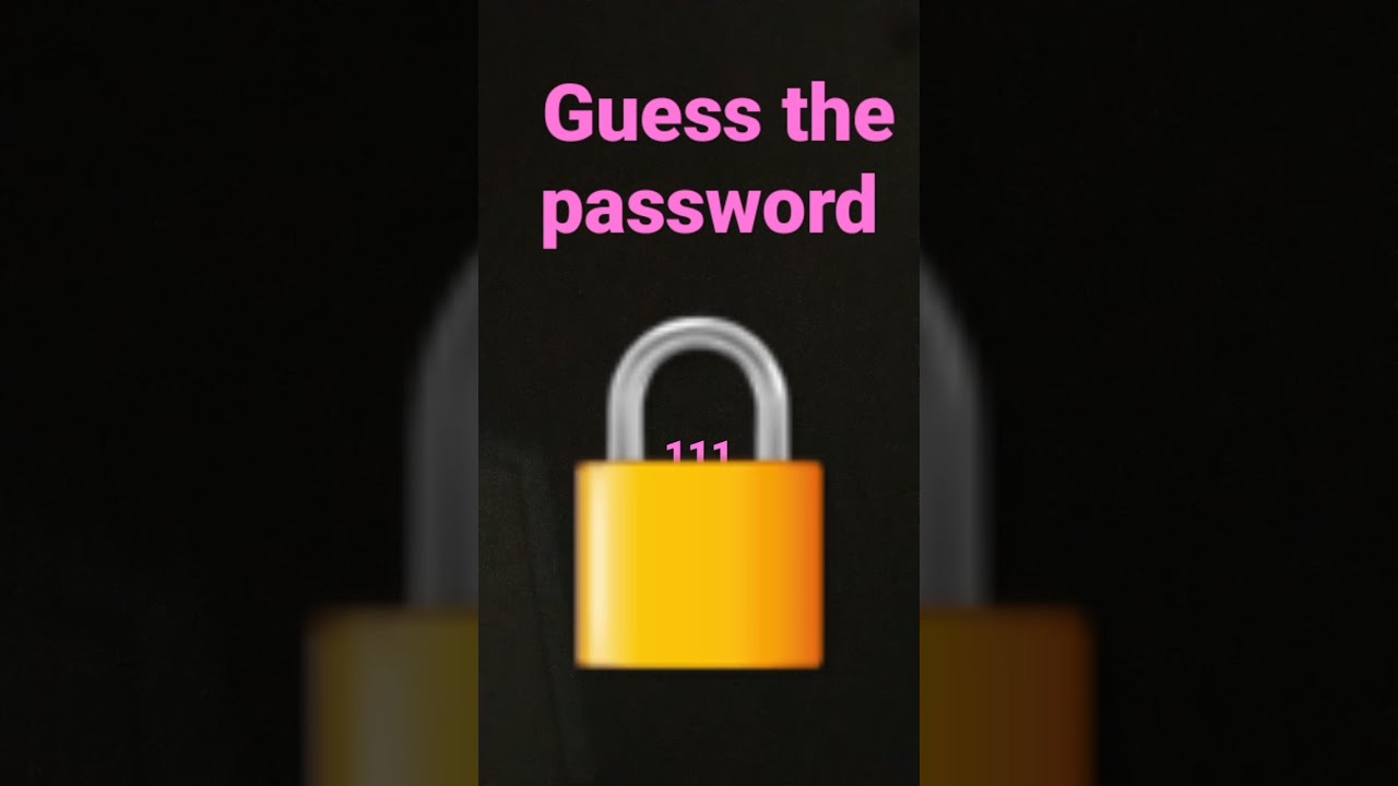 Guess The Password - YouTube