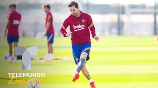 Messi vuelve a ser feliz con el Barça: su sonrisa antes de viajar a Vigo | Telemundo Deportes
