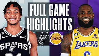 SPURS vs LA LAKERS Full Game Highlights | Nov 25 | 2022-23 NBA Season