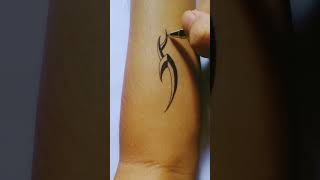 How To Make Tattoo Design Tribal With Pen | DIY tattoo