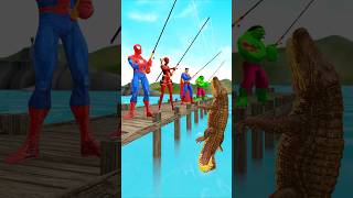 Spider-man challenge fishing vs Hulk, Deadpool, Super Man #gta #spiderman #funnyvideo #homemaranha