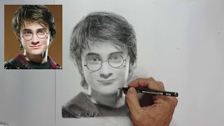 Drawing Daniel Radcliffe Portrait (Harry Potter) - Time lapse #portrait #danielradcliffe