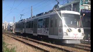 東急世田谷線　下高井戸駅前　tram on Japan’s Tokyu Setagaya Line