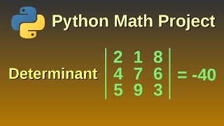 Find the determinant of a square matrix using recursion - Python mathematics Project 6