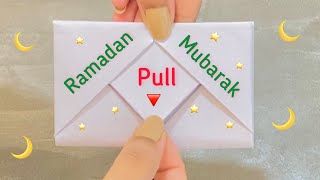 White paper card for Ramadan Mubarak 🌙 /Ramadan & Eid paper crafts⭐️/#shorts #youtubeshorts #viral