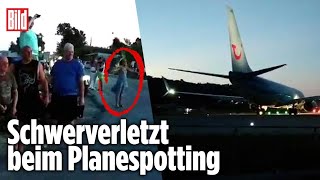 Frau von Flugzeug-Turbine weggeblasen | Griechenland