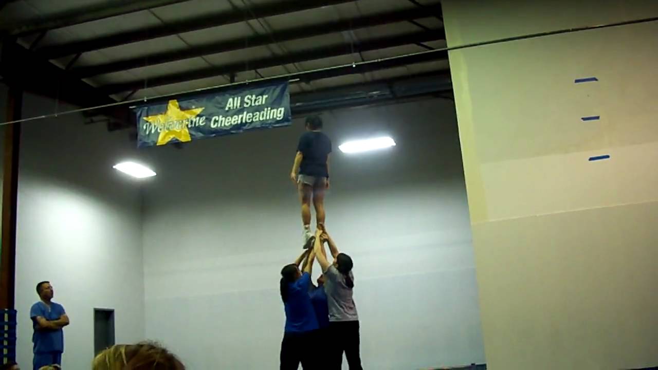 Practicing Cheerleading Stunts Youtube