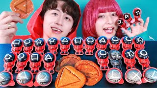 【ASMR】イカゲームグミを食べる🦑○△□  / カノックスターコラボ / 오징어게임