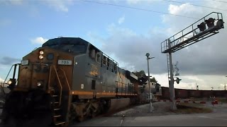 CSX Rock Train Takes Sharp Curve Up Close To Camera