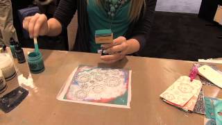 Scrap Time - CHA Winter 2013 - Stenciling with Claudine Hellmuth