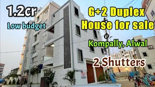 G+2 Duplex House for sale | 2 Shutters | WestSouth facing | Alwal | Kompally | Low budget