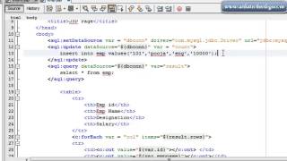 JSTL Tutorials for beginners 6 how to insert record into database using jstl tags part 2