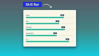 Create Animated Skill bar using HTML CSS - progress bar