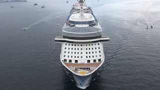 4k | Spectacular Two View QUANTUM OF THE SEAS arriving Nagasaki with Aerial Shots