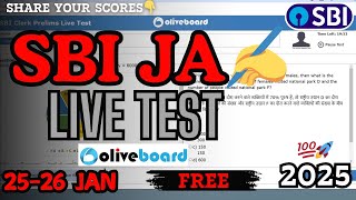 🎯Oliveboard SBI CLERK/JA  Live Mock Test🔥✍️| 25-26 JAN✅ | Share Your Scores👇| #oliveboard #sbi