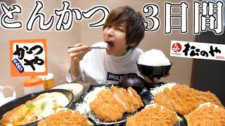 【大食い】３日間とんかつだけを食べ続けたら何キロ太る？【かつや、松屋、松のや、矢場とん】