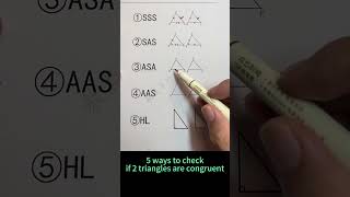 5 ways to check if 2 triangles are congruent #maths #math #education
