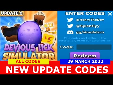 NEW UPDATE CODES [UPDATE 6] ALL CODES! Devious Lick Simulator ROBLOX March 30, 2022