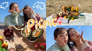 【vlog】福岡の海でピクニック☀️ 海ピク/光の道/手作りお弁当/후쿠오카👒