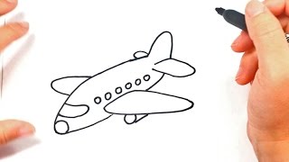 How to draw a Airplane for Kids | Airplane Easy Draw Tutorial