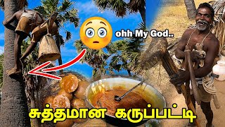 60 வயதான தாத்தா Pure Karupatti Making in Tirunelveli Panakudi கருப்பட்டி Palm Jaggery Mr Ajin Vlogs