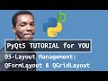 PyQt5 Tutorial #5 - Layout Management QFormLayout & QGridLayout