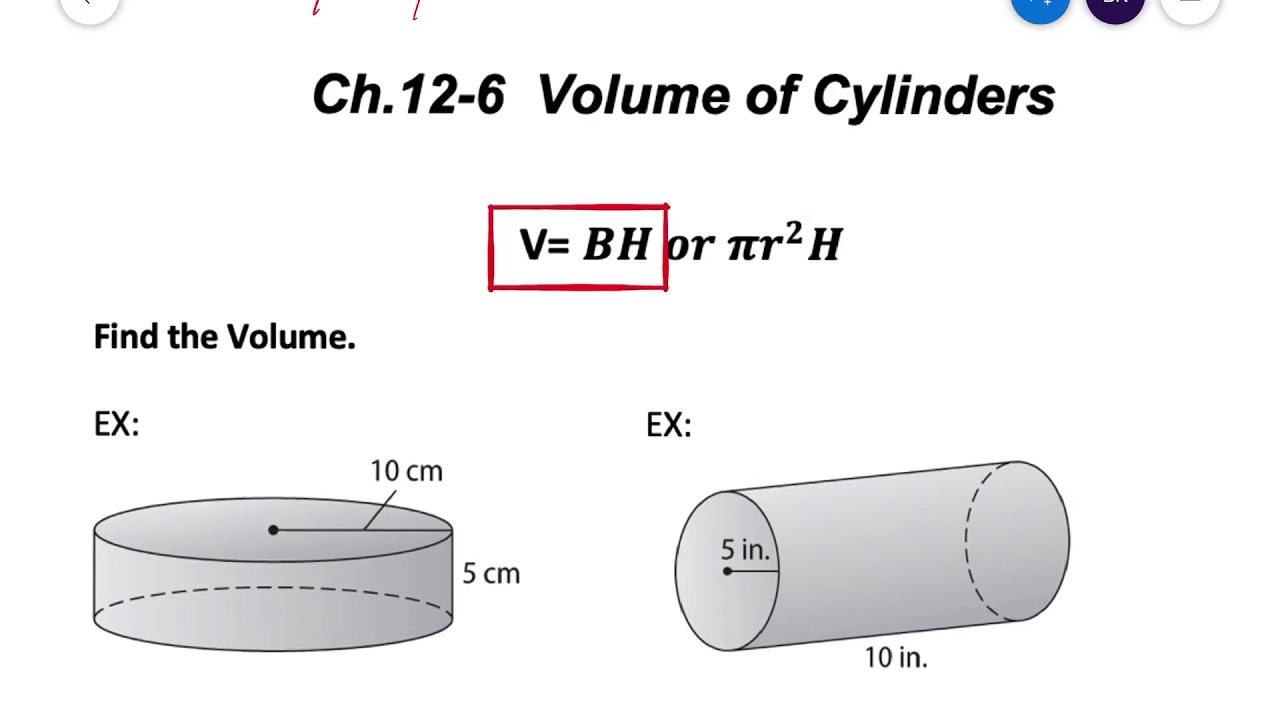 12-6 Volume Of Cylinders - YouTube