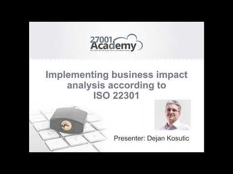 WEBINAR | Implementing Business Impact Analysis according to ISO 22301