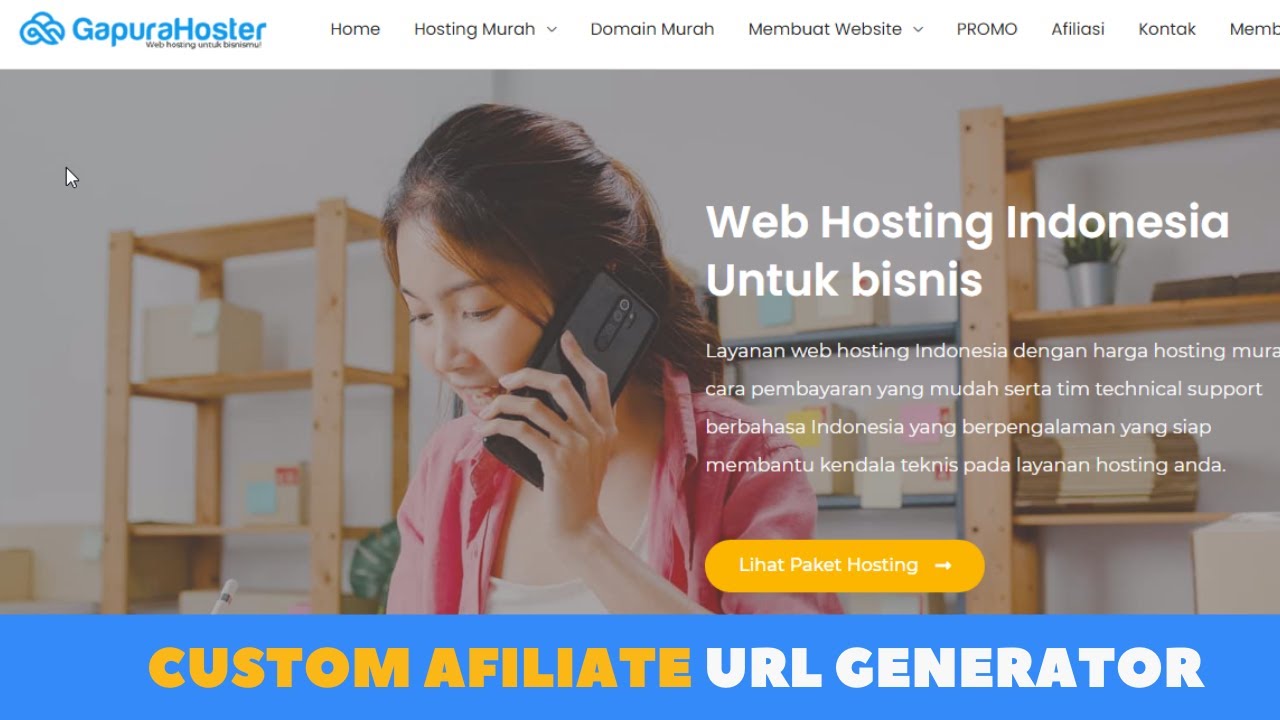 Cara Membuat Custom Affiliate Link Gapurahoster - YouTube